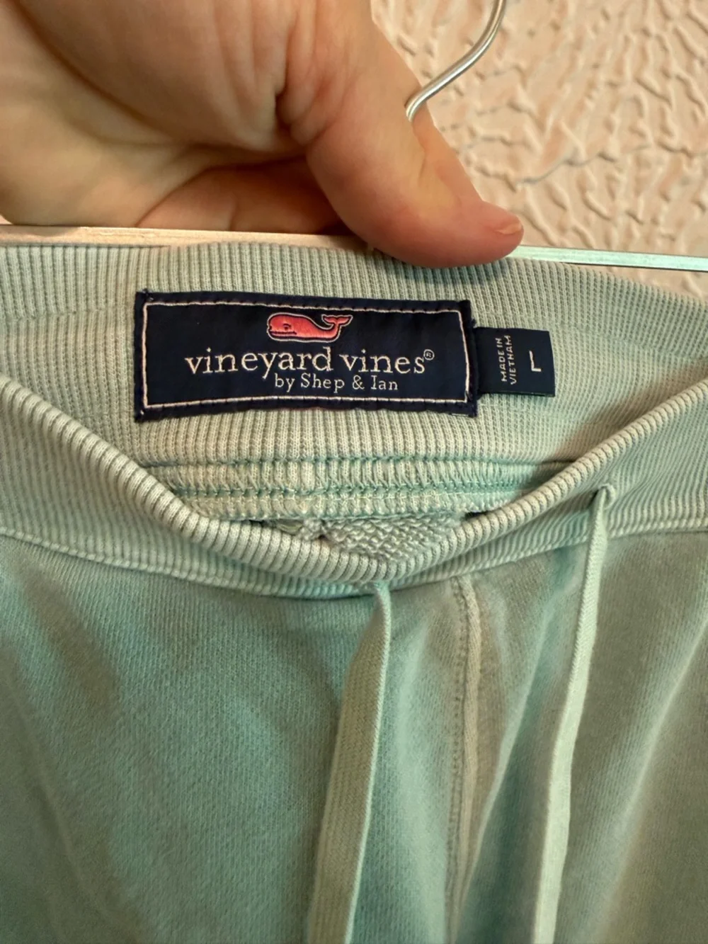 Vineyard Vines Washed Soft Teal Sweat Shorts with Drawstring, Large - Picture 6 of 7